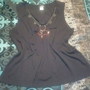 MDS California Studded & Beaded Tank Top